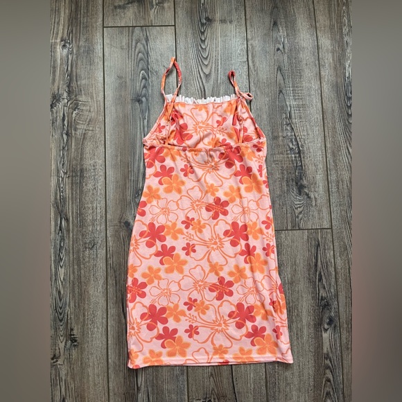 ASOS Hawaiian Summer Beacy Peachy Floral Mini Dress - Size US 4 - Picture 3 of 7